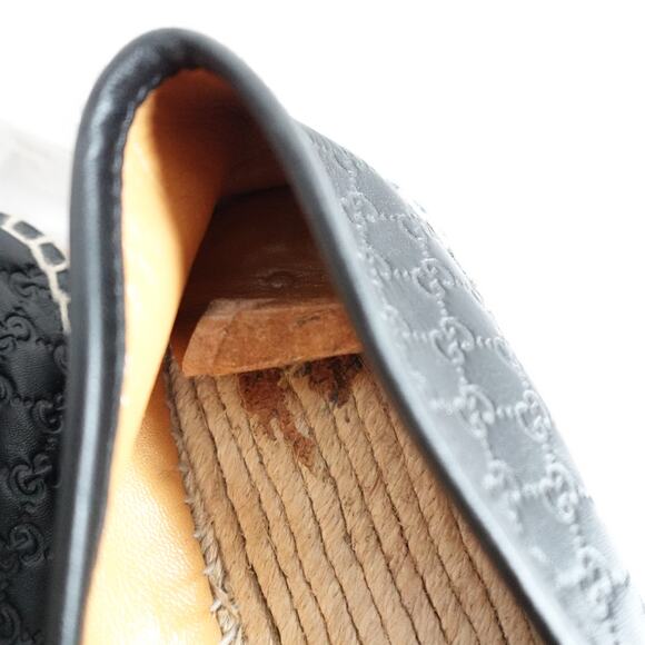 Gucci Guccisima Black GG Logo Leather Espadrilles size 36.5 - Picture 4 of 13
